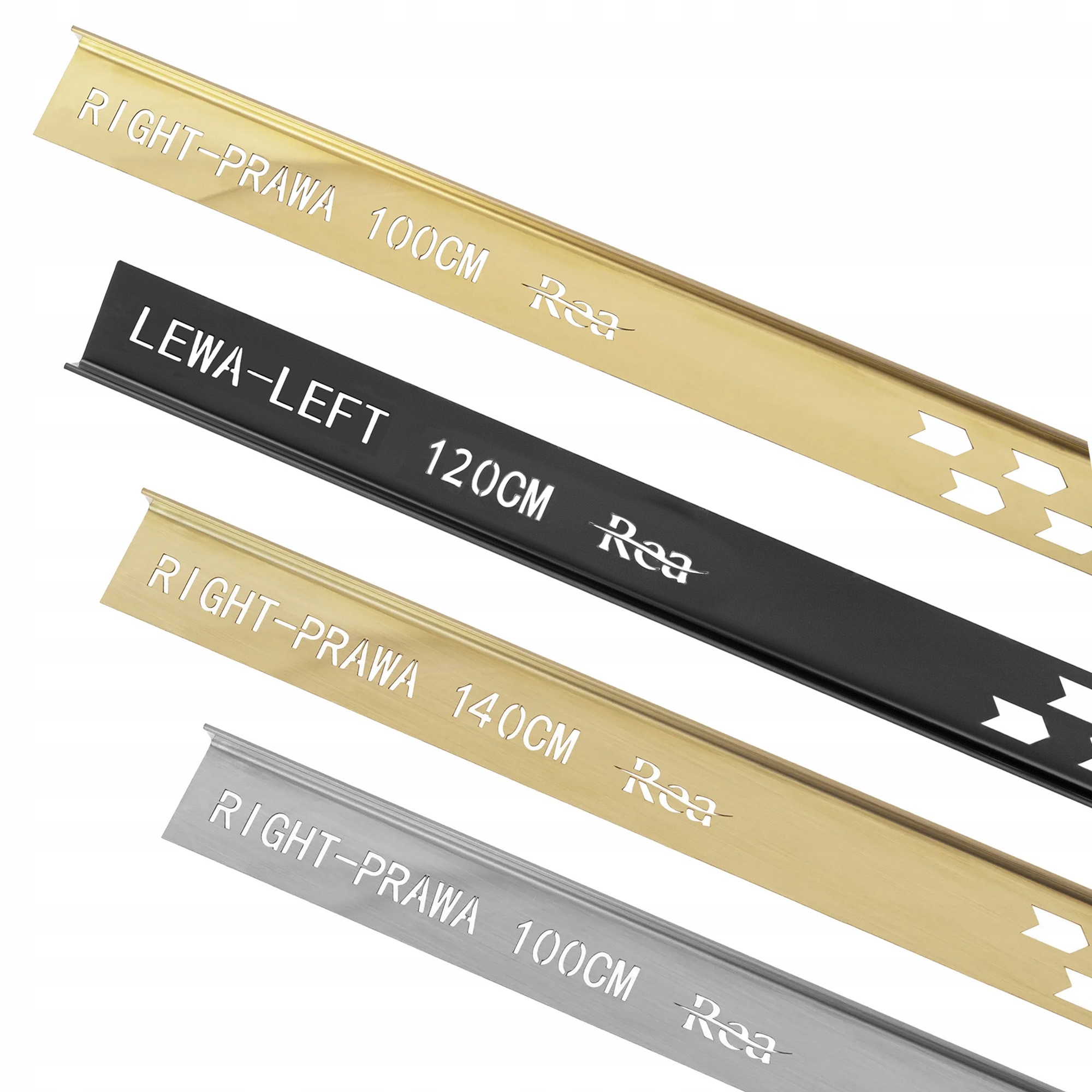 Listwa spadkowa brodzikowa 120CM CZARNY MAT BLACK Prawa - REA Stan opakowania oryginalne