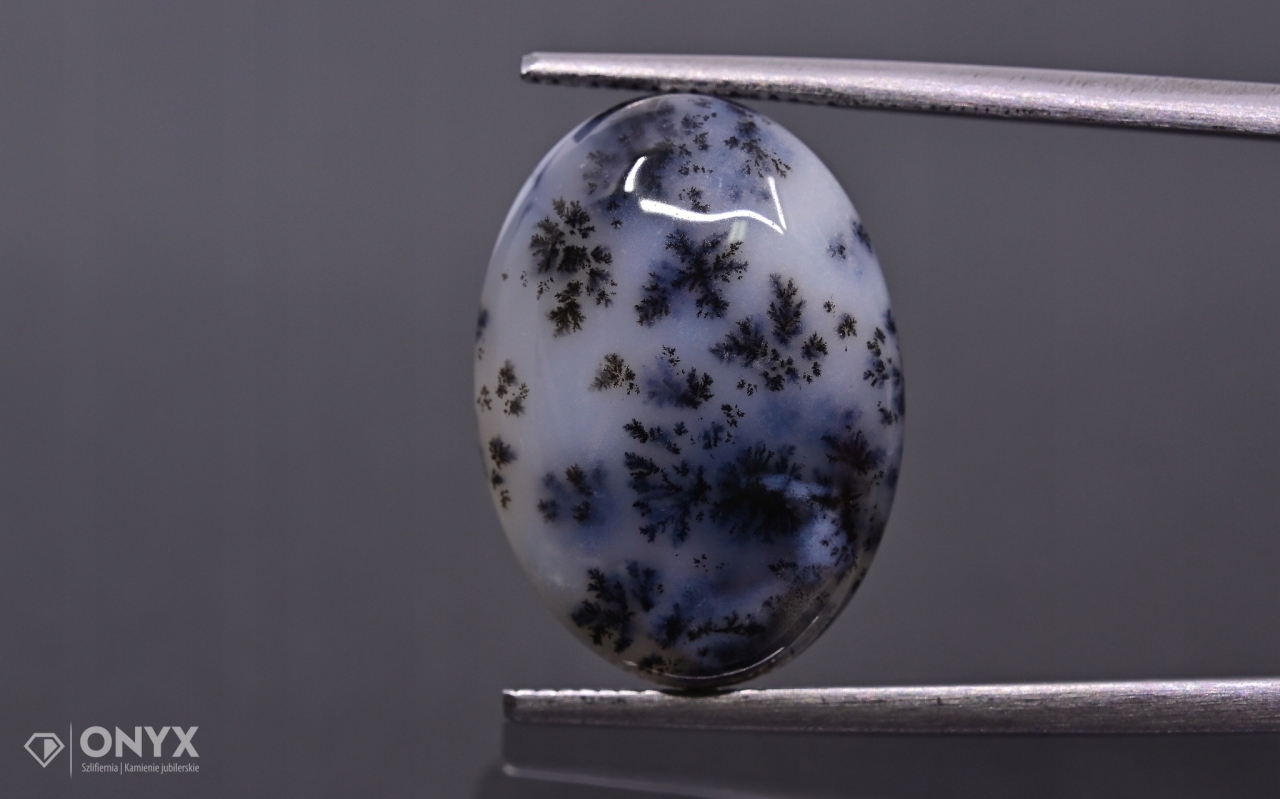 Dendritový achát z Turecka kabošon ovál 18x13 mm