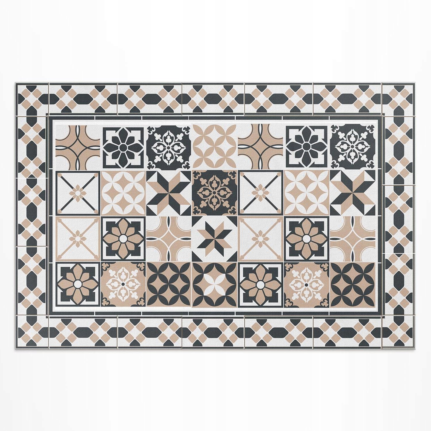 Vinylový koberec Patio Trojfarebná geometria dekoratívne dlaždice 100 x 150 cm