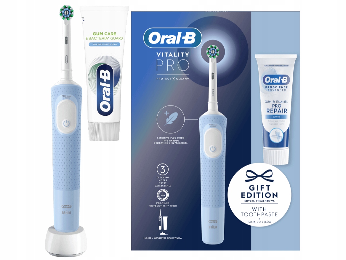 Szczoteczka elektryczna do zębów Oral-B Vitality Pro niebieska