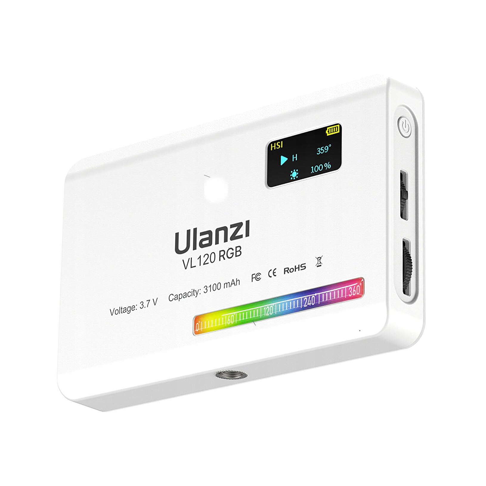 Ulanzi VL120 Lampa Led Rgb Wb 2500K-9000K Akumulator 5000 mAh Biała
