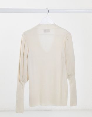 MATERNITY SWETER BEŻOWY Z RĘKAWAMI PROSTY 46 1ZAN Materiał dominujący akryl