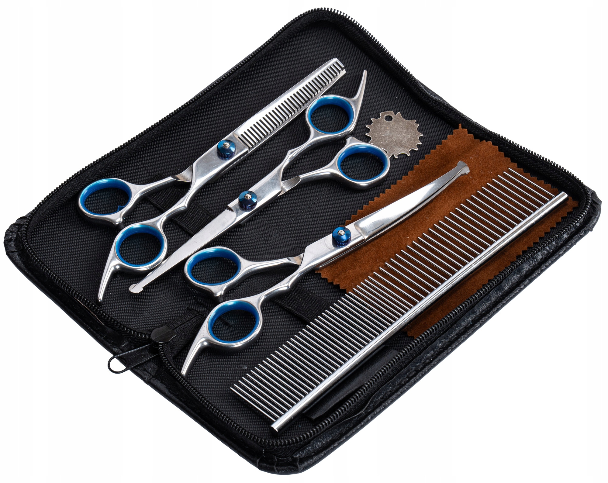 Levně Nůžky na stříhání psů Hřeben Sada pro psy a zvířata Zakřivená