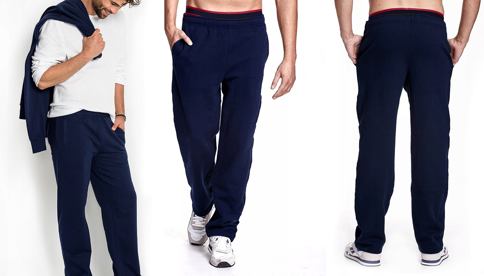 CIEPŁE spodnie DRESOWE MĘSKIE dresy granat 025 3XL Odcień granatowy