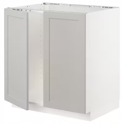 Ikea Metod Skříňka pod dřez 2-dveřová bílá/Lerhyt