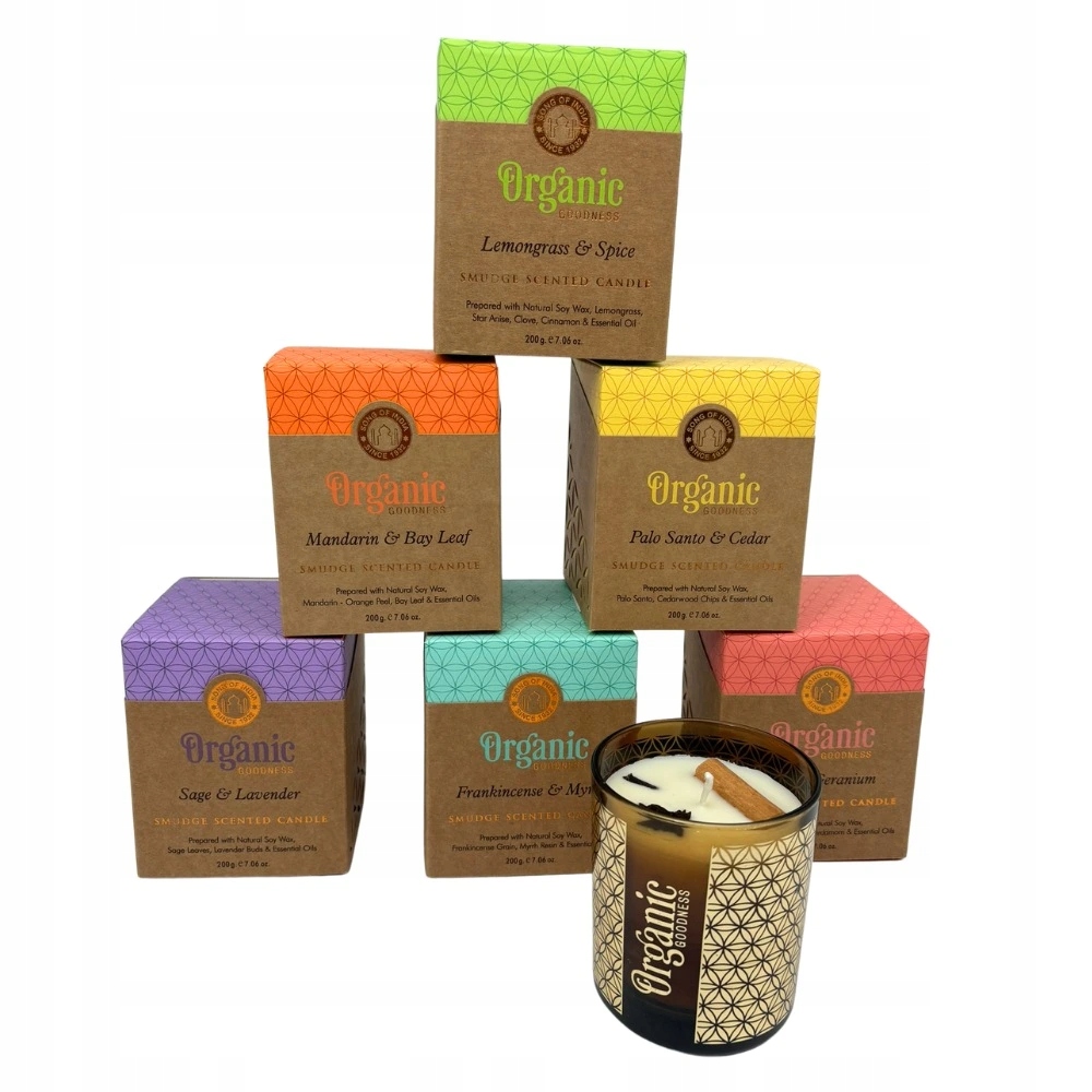 Sada vonných svíček Organic Goodness 6x 200 g