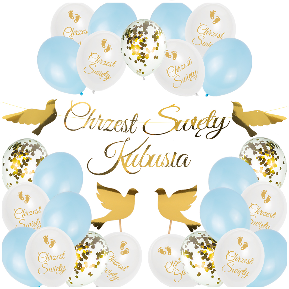 Chrzest Święty Zestaw Balonów Dekoracje Impreza