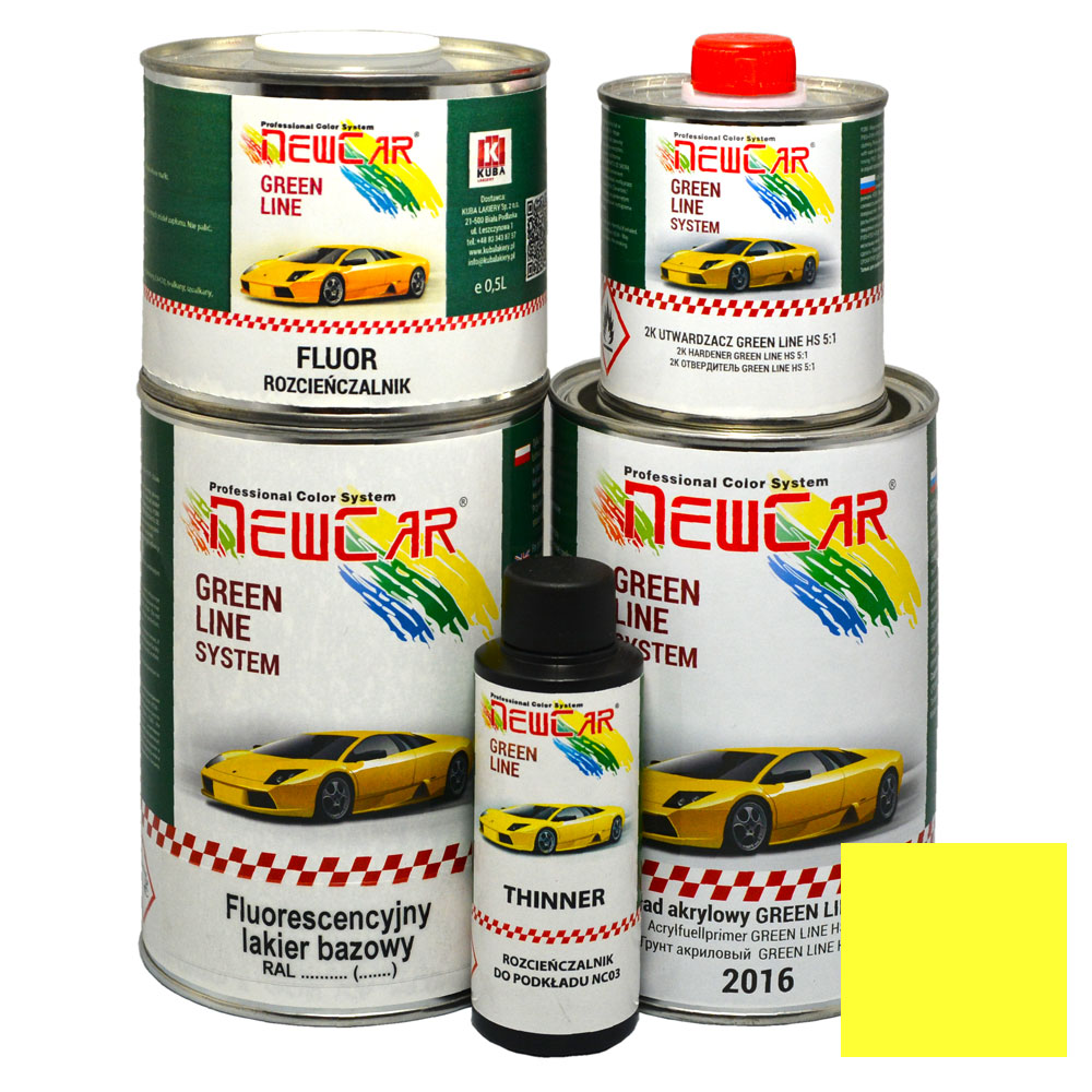 NewCar Lakier bazowy FLUORESCENCYJNY RAL 1026 ŻÓŁTY - KOMPLET