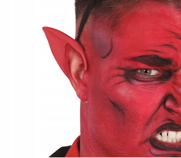 USZY DEMONA DIABEŁ CZERWONE LATEKSOWE HALLOWEEN