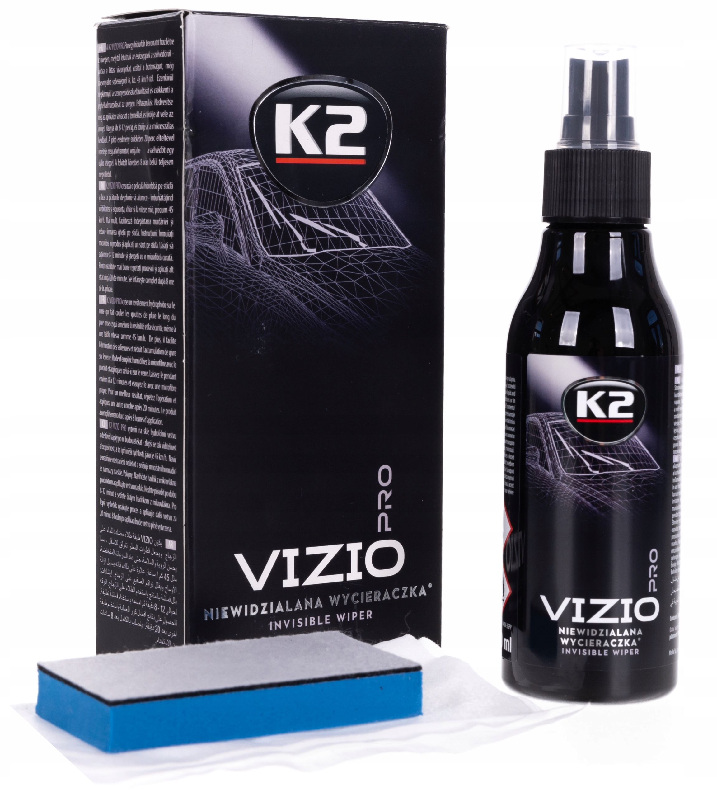 K2 Vizio Pro 150ml niewidzialna wycieraczka hydrofobowa do szyb auta