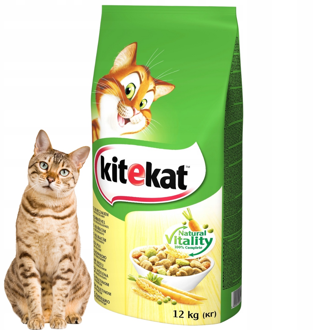 Kitekat sucha karma dla kota z kurczakiem i warzywami 12 kg