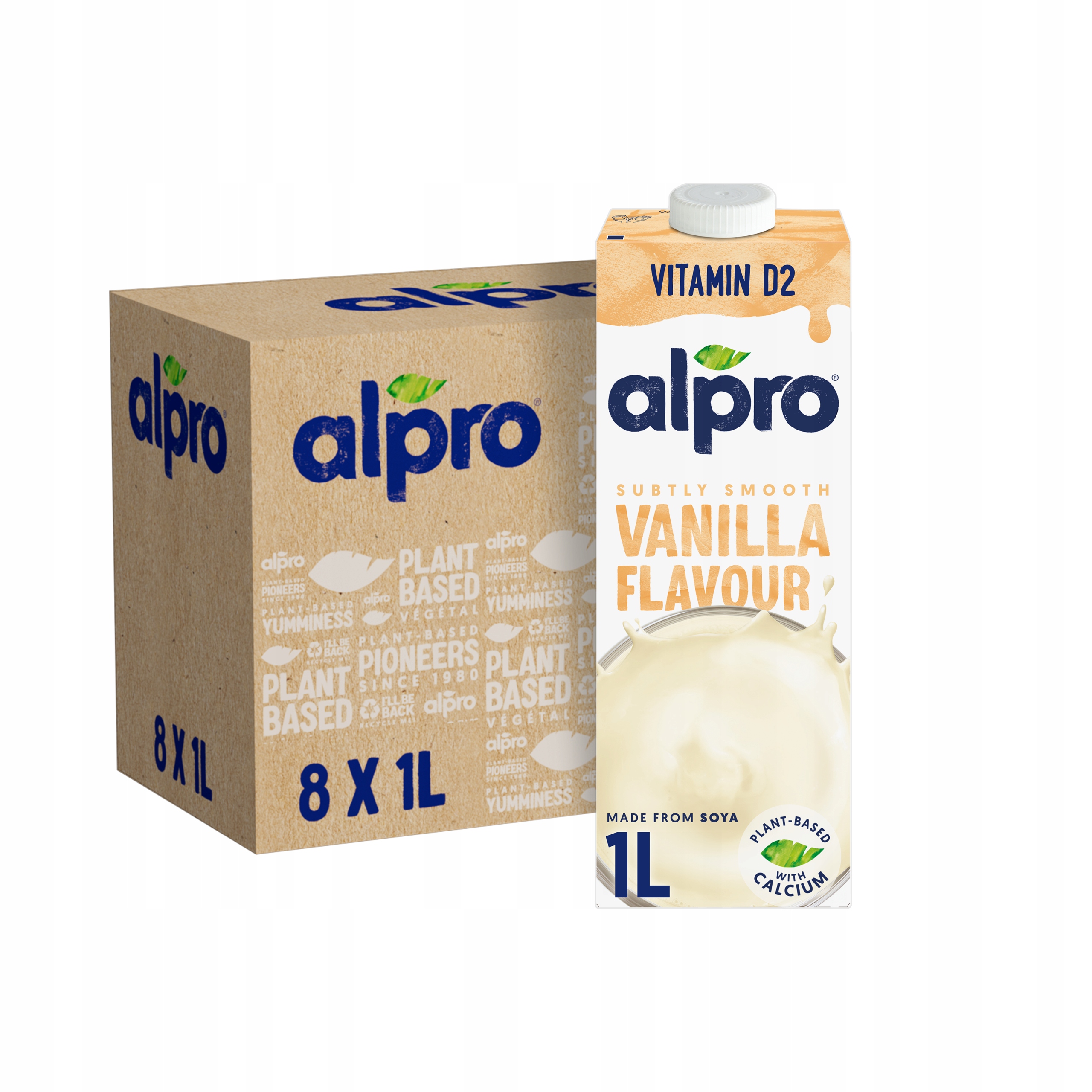 Alpro Napój Sojowy Wanilia Zestaw 8 x 1L