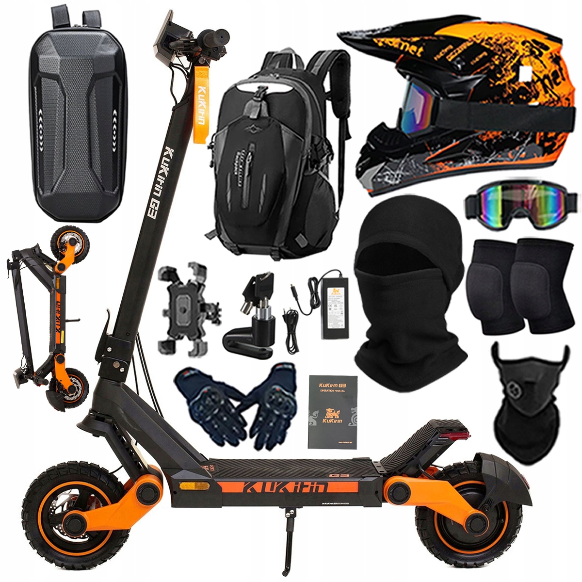 KuKirin G3 Składany Pojazd elektryczny dla dorosłyc 1200W 50km/h PL+Prezent