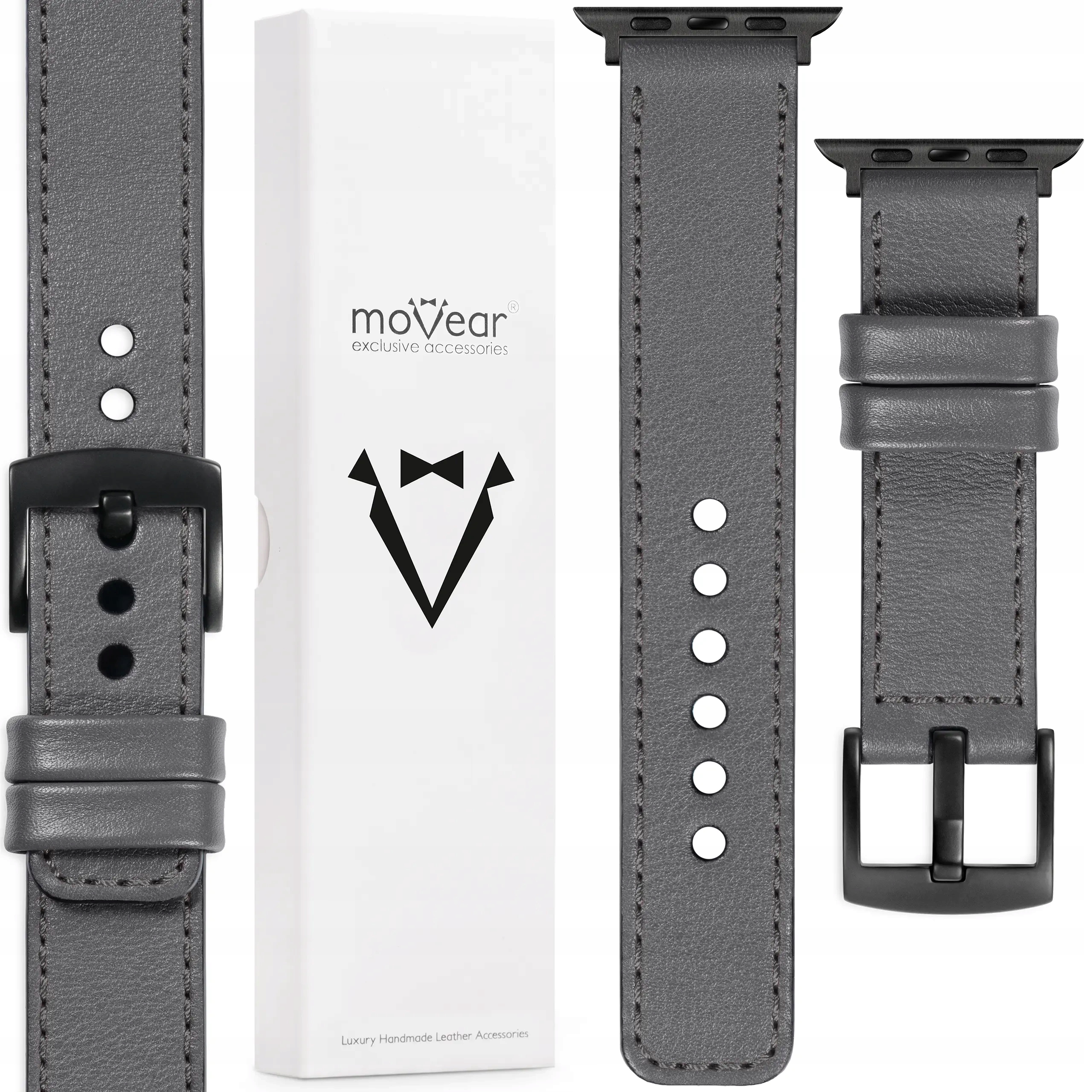 Pásek pro Apple Watch 10 9 8 7 6 5 Se 46-44 mm Ultra Kožený Premium Movear