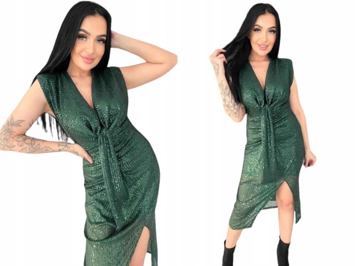 Šaty Flitrová MIDI Tina Lahvově Zeleň