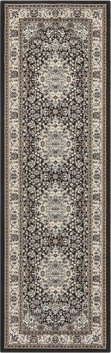 Behúň 80x250 cm, tradičný vzor do predsiene chodby, hnedo-krémový