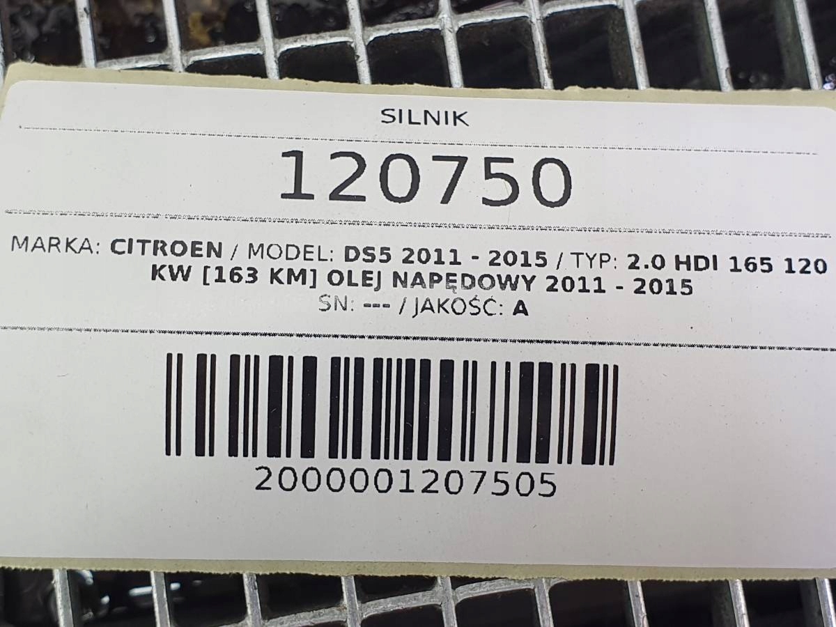 двигатель комплектный 2.0 RH02 10WAPK CITROEN DS5