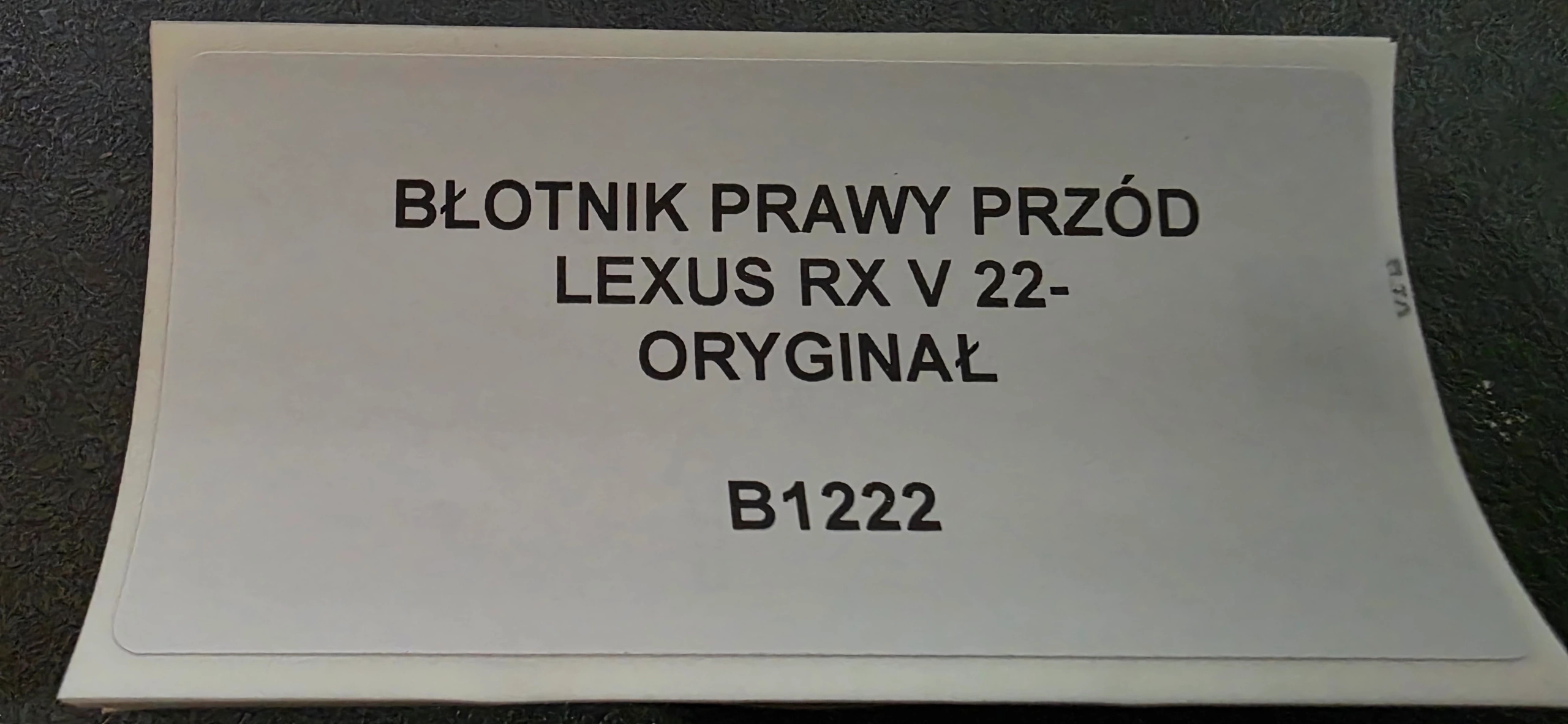 fender right front LEXUS RX V 22- original