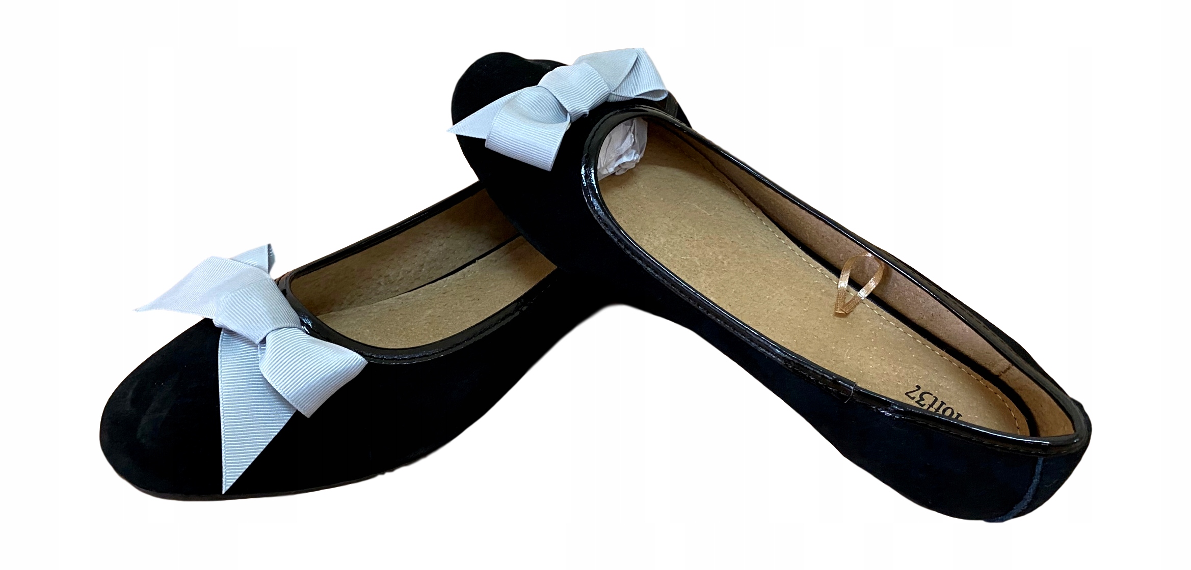 

Buty Baleriny LOFT37 skóra wstążka zamsz *39