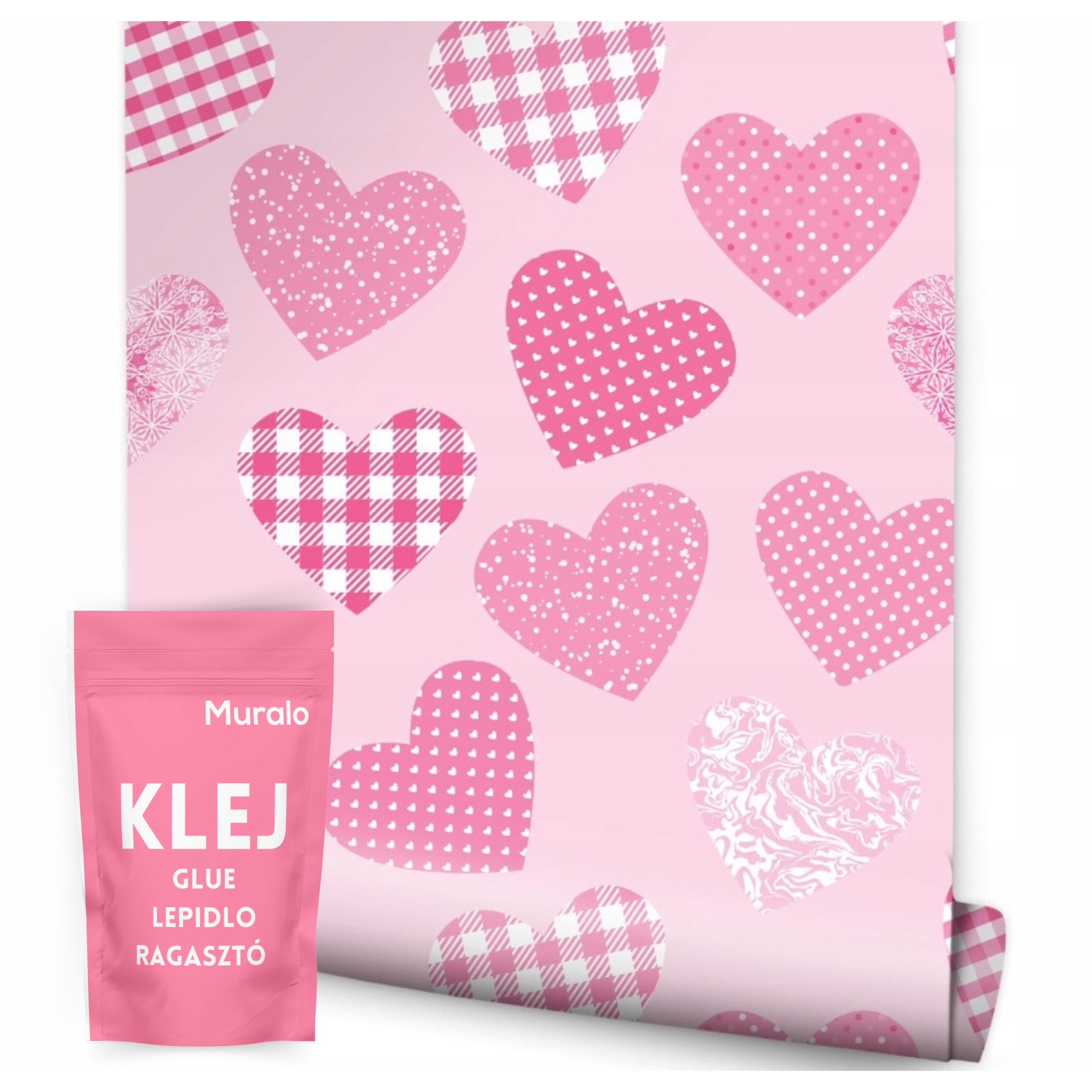 Tapeta Na Zeď V Roli Pro Děti Růžové Srdce Srdíčka Pro Dívku