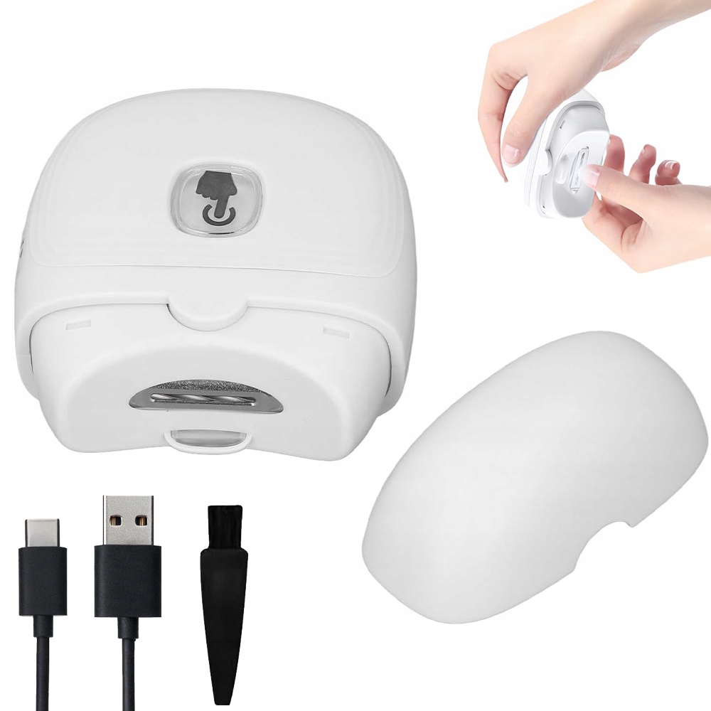 Elektrický Kleštičky Na Nehty Usb Zergonomické 2 Režimy Led Bílé
