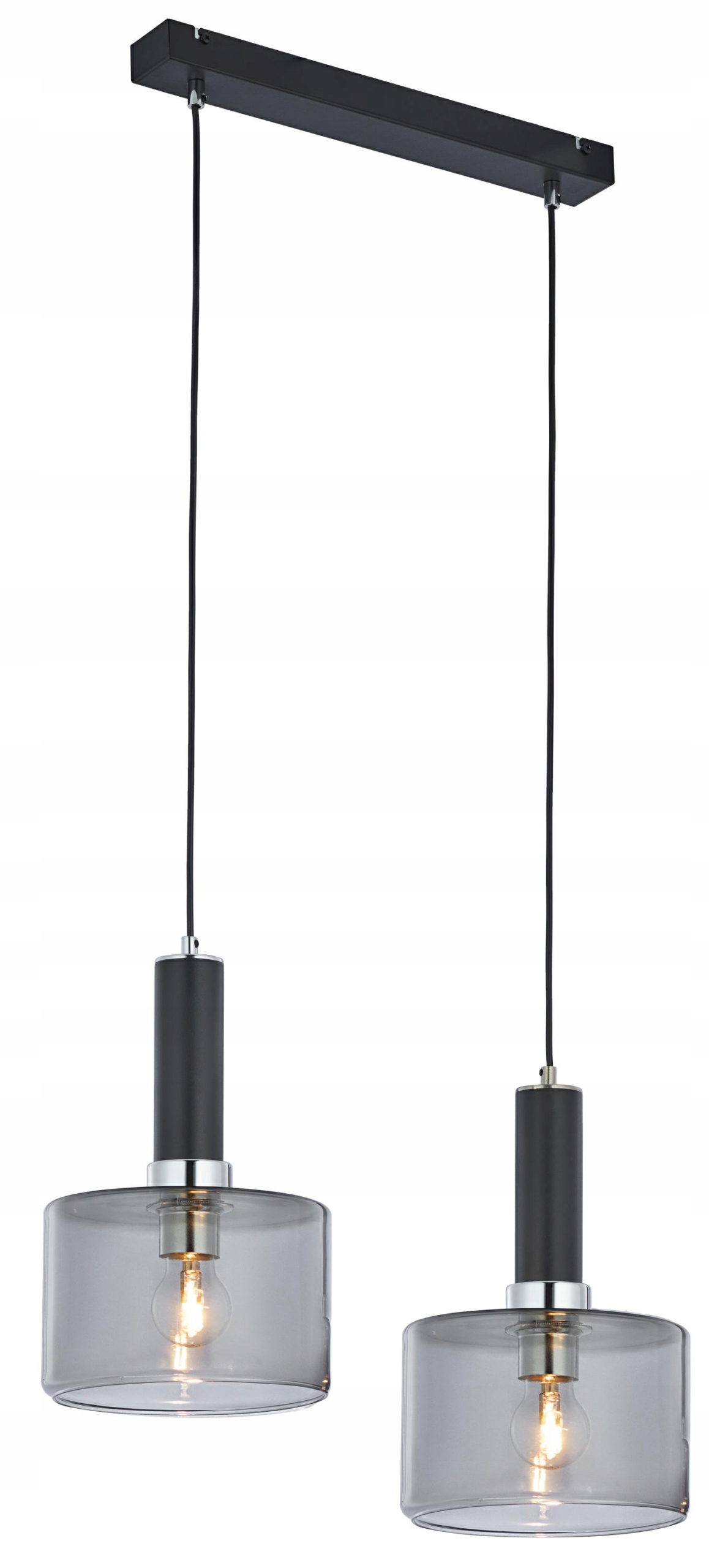 Závesná lampa Vanes Strieborné dymové sklenené tienidlá 2xE27 Stropná lampa Dom