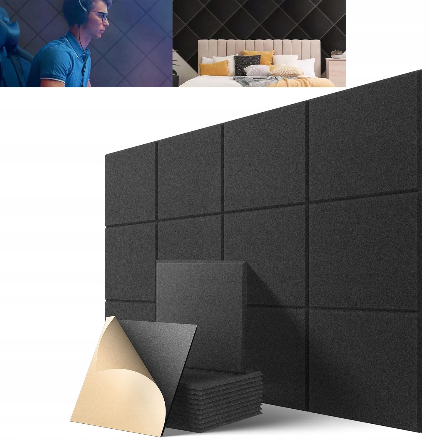 24X Panel akustyczny Samoprzylepny pianka miękka wygłuszająca