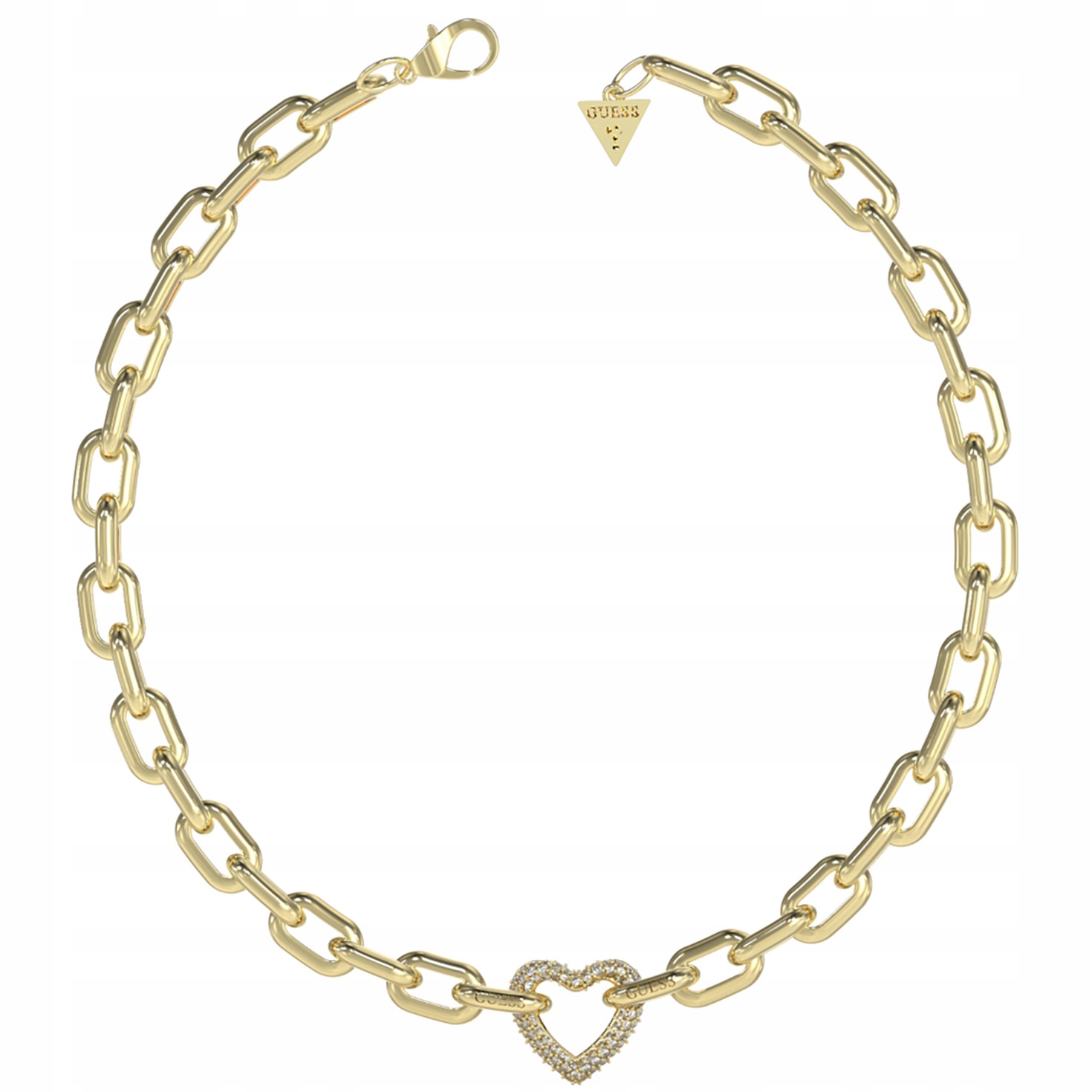Dámský zlatý náhrdelník Guess srdce 46 cm