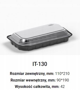 Opakowanie pudełko na sushi 21 x 11 x 4,2 cm 50 szt Liczba sztuk w zestawie 50 szt.