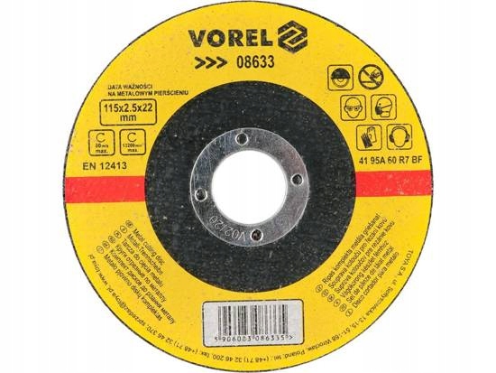 

Tarcza Tnąca Do Metalu 115x2,5x22MM Vorel 08633