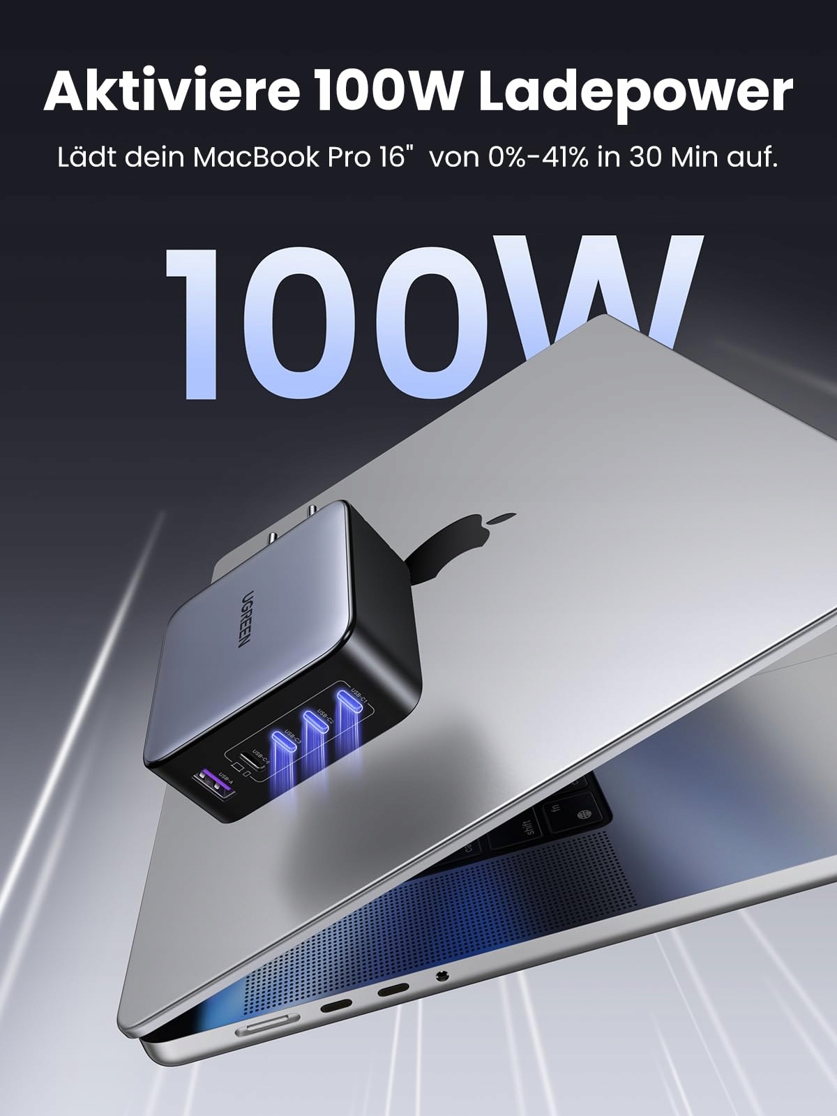 UGREEN Nexode Ładowarka USB C 100W 5-Port GaN PD MacBook iPad iPhone Galaxy — miniatura 2