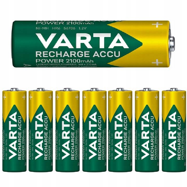 

Akumulatorki baterie Varta R6 Aa 2100 mAh R2U x 8