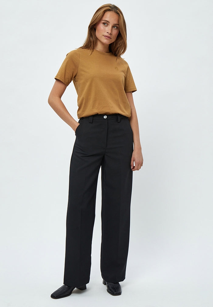 Peppercorn Černé Rovné Kalhoty S Vysokým Pasem Casual 42 6FA