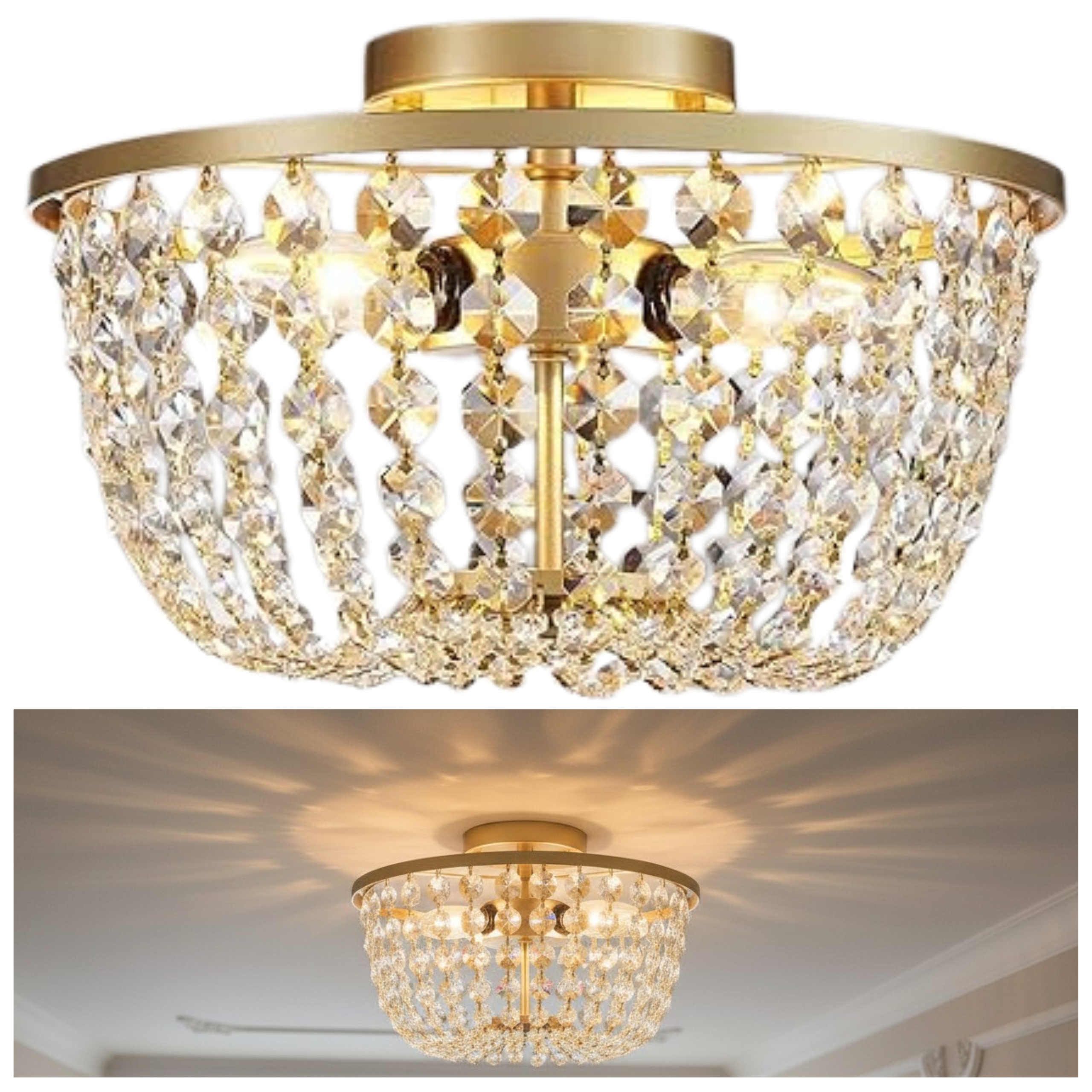 Závěsná Stropní Lampa Glamour Led Do Obývacího Pokoje Zlatá G9