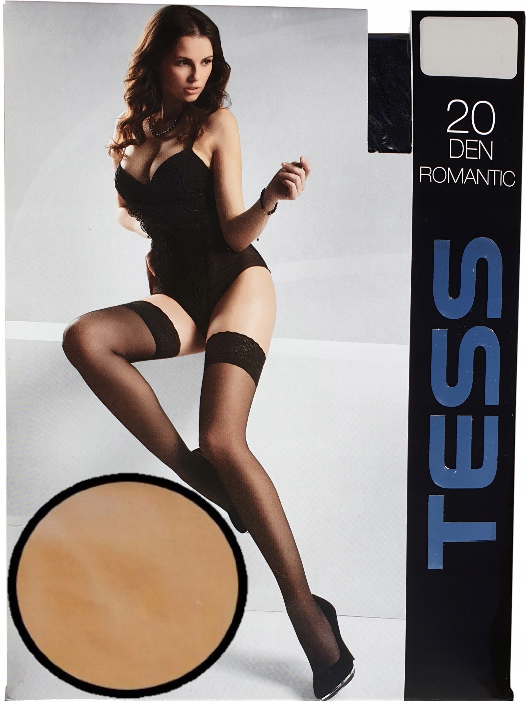 

Pończochy samonośne Lycra 20 Den Tess 1/2 Sahara