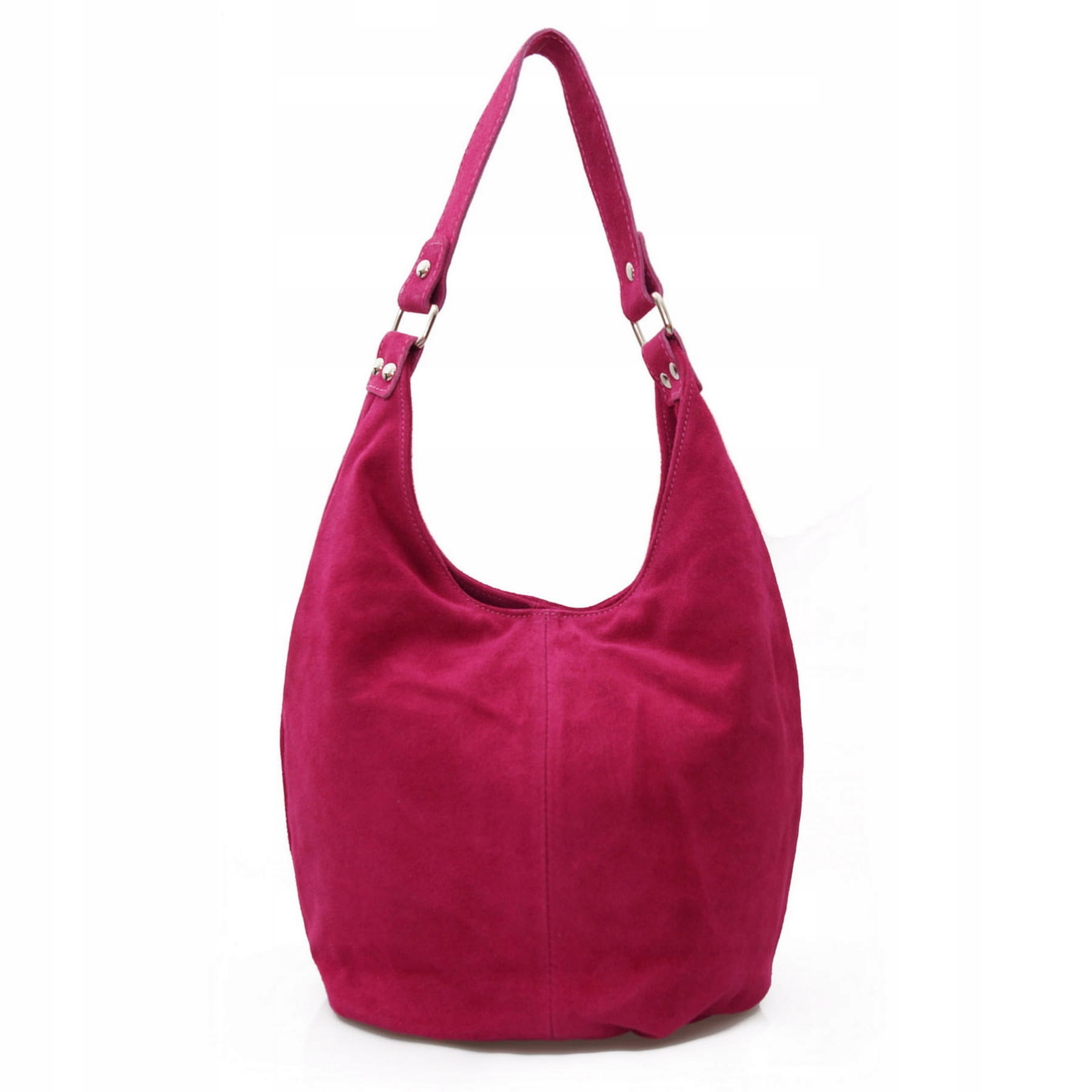 

Torebka zamszowa duża worek na ramię Fuksja