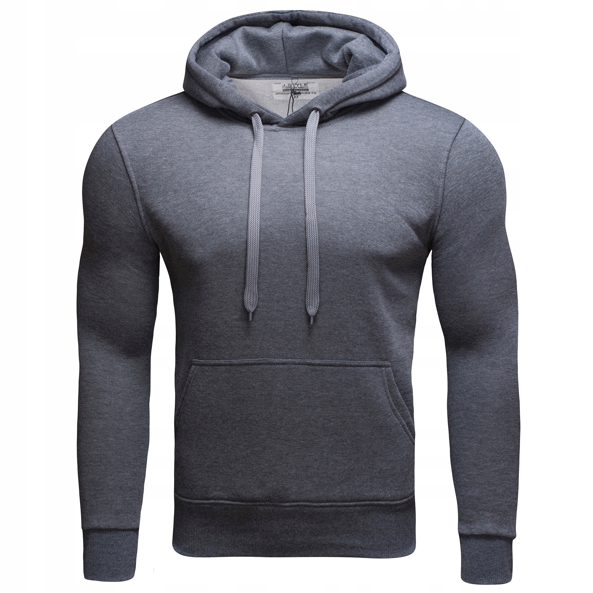 

BL09 gra roz. XL Gładka Bluza Męska Z Kapturem