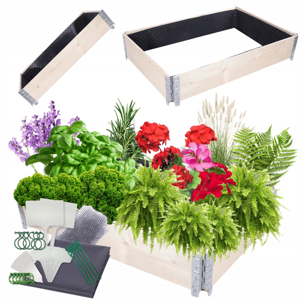 Vyvýšený kaskádový nastaviteľný záhon 20x120x80 impregnácia Fólia Kubelky