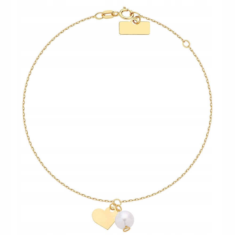 

Złota bransoletka 333 Celebrytka Serce Grawer