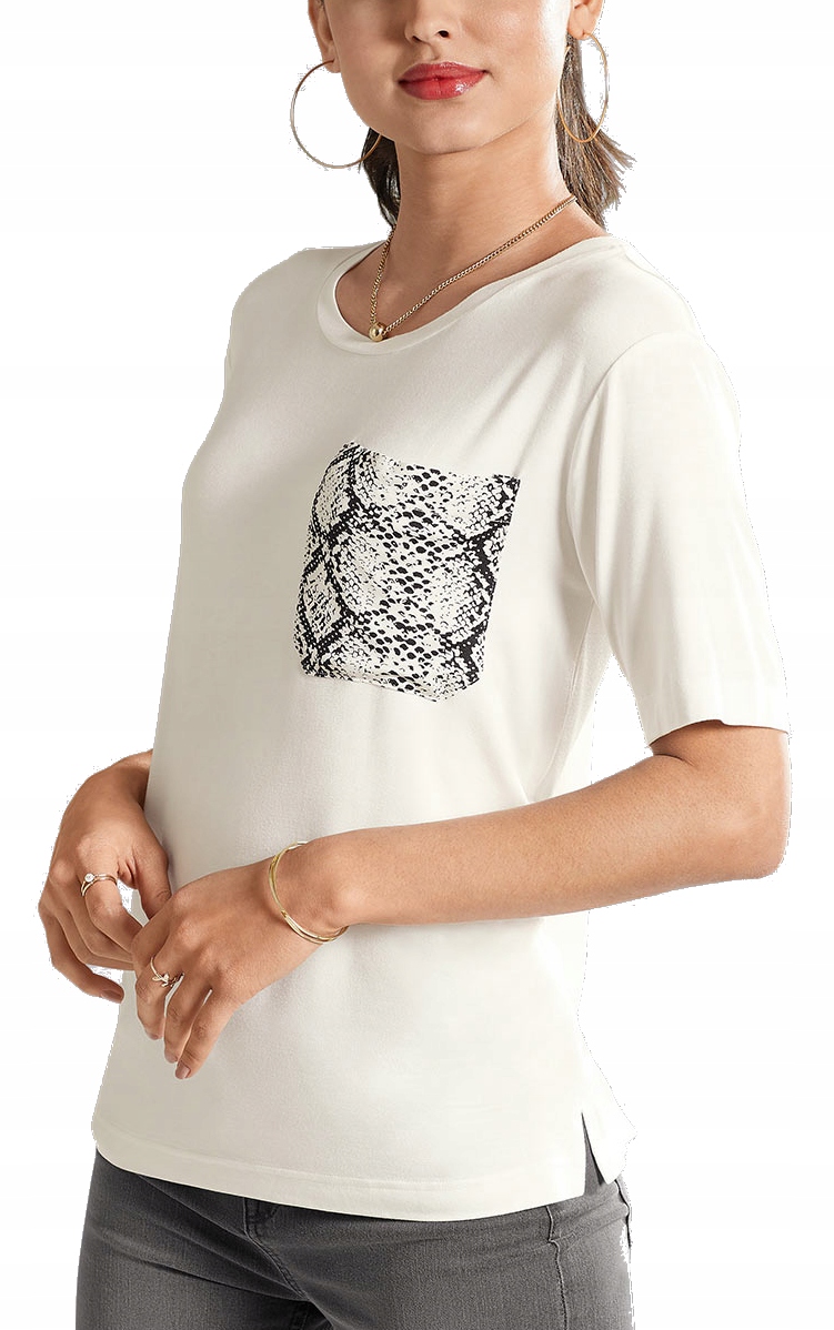 

Koszulka t-shirt damski biały kieszonka XL