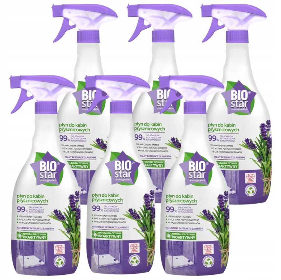 Levně Biostar Tekutý přípravek do sprchových koutů levandulový ekologický přípravek 700 ml x 6