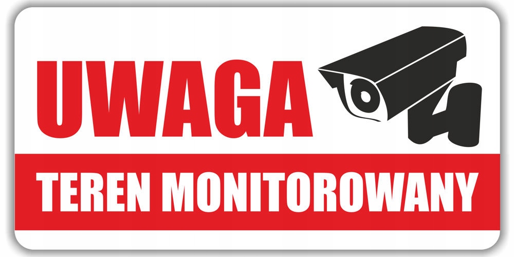 

Naklejka Teren Monitorowany 20x10 monitoring Rodo