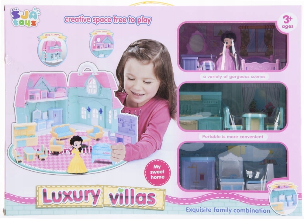 DOMEK DLA LALEK Z AKCESORIAMI LUXURY VILLA