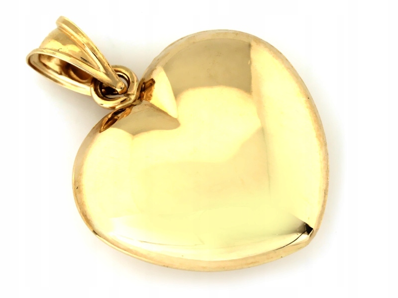 Přívěsek zlatý 585 velké nafukovací Srdce bez kamenů Srdíčko 1.35 g
