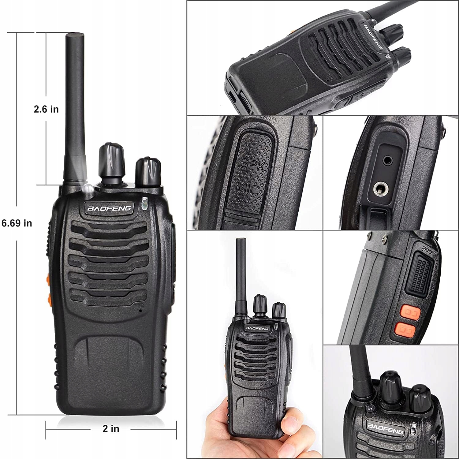 2X WALKIE TALKIE ZESTAW BAOFENG BF-888S DUŻA MOC I ZASIĘG + SŁUCHAWKI EAN (GTIN) 6975912030893