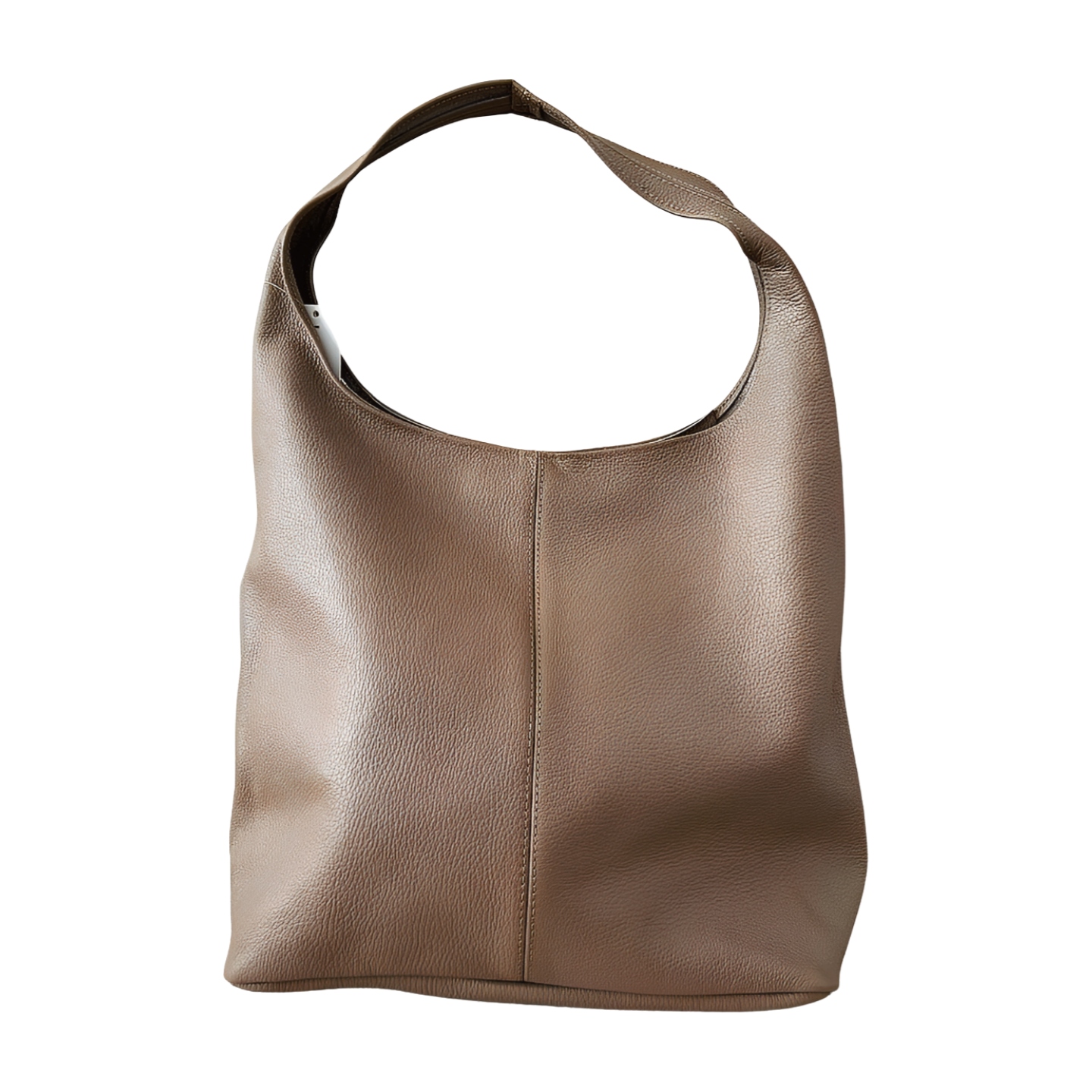 Laura Biaggi kožená taška na rameno typu shopper taupe