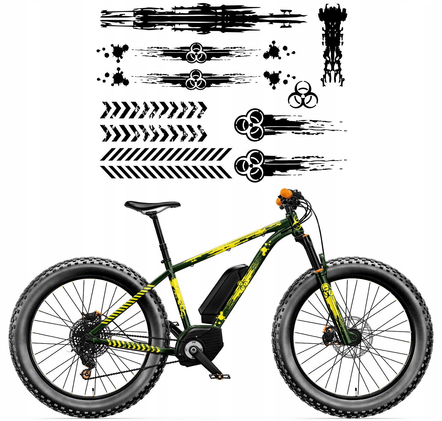 Sada univerzálních Nálepek na kolo Bio Hazard