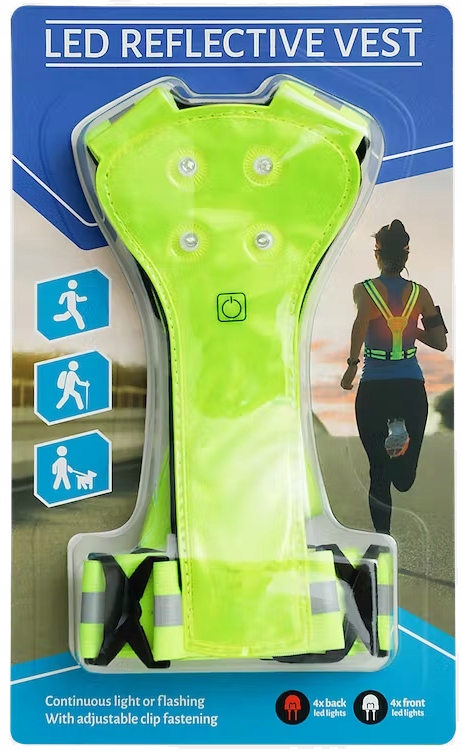 KAMIZELKA ODBLASKOWA do BIEGANIA SZELKI Z LED EAN (GTIN) 8715342030050