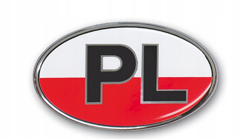 

Naklejka Na Samochód Pl Na Fladze Polski Elipsa 3D