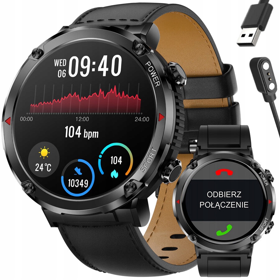 Smartwatch Pánsky Gravity GT21-3 Bluetooth Call, Dodatočný Remienok Gravírovanie